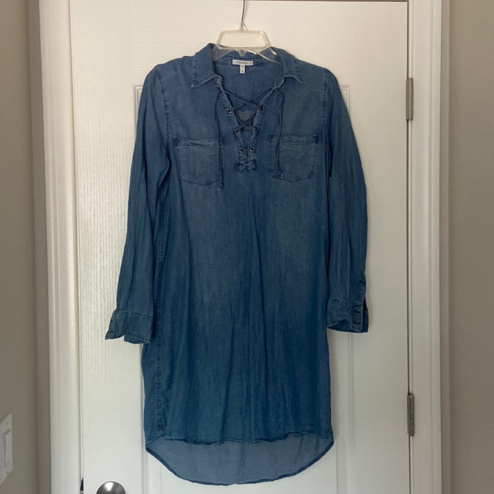 Maurices - Denim Chambray Long Sleeve Midi Dress, Size M
